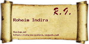 Roheim Indira névjegykártya